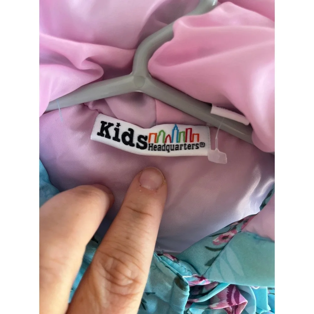 Kids Headquarters‎ Baby Girls Cute Y2K Floral Print Peplum Hooded Vest 12M